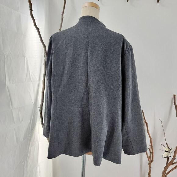 Eloqui gray unstructured gray open front blazer - Picture 5 of 8